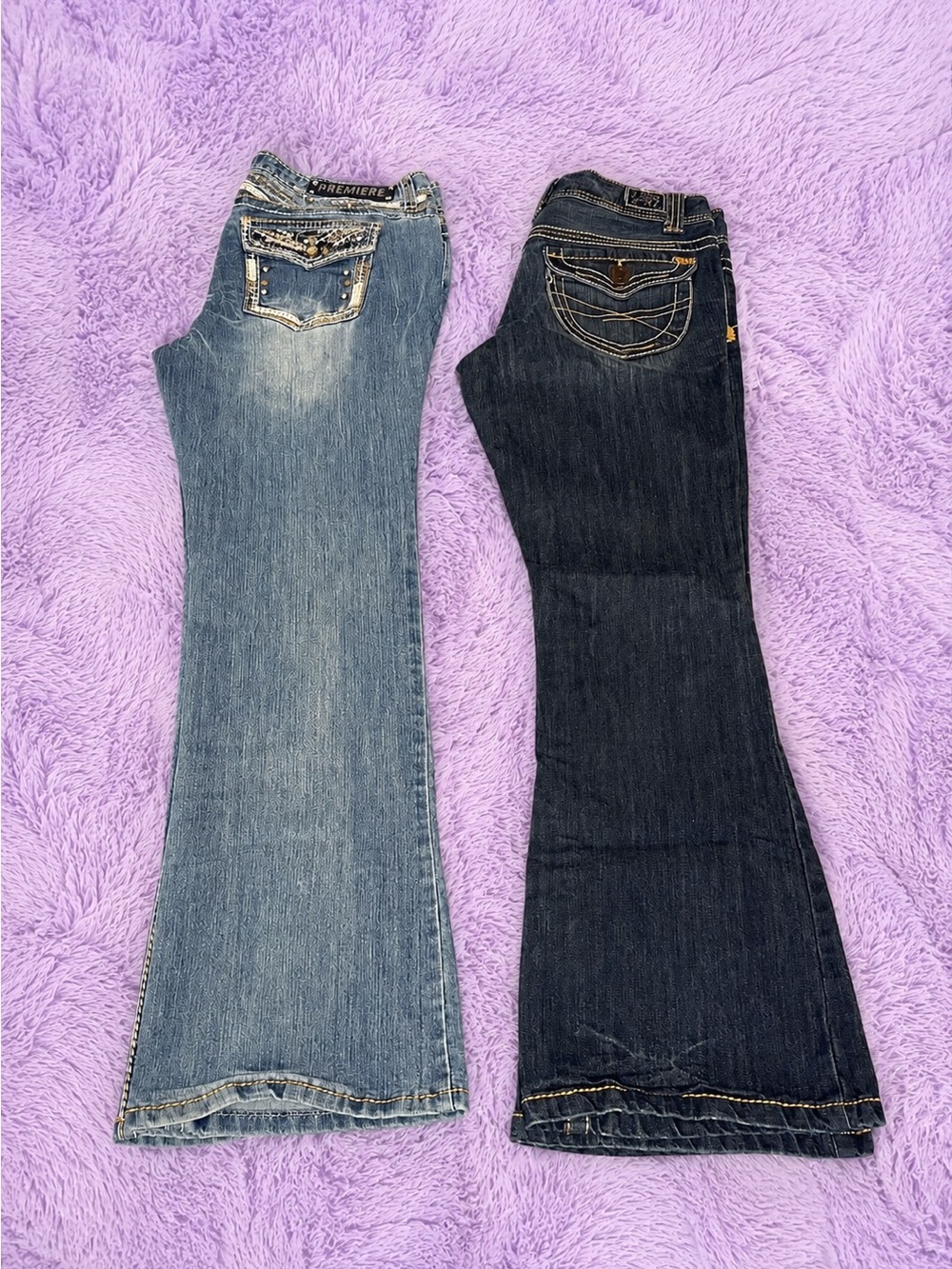 Size 13 Premier and Aeropostale bootcut Jeans - Light Blue & Dark Blue